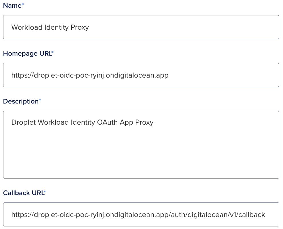 OAuth Application Registration Form